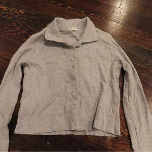 Brandy Melville Light Gray Button-Down Shirt